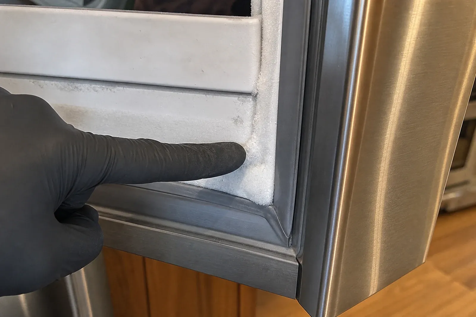 Checking a Sub-Zero freezer frost line on a warm Rincon Valley unit